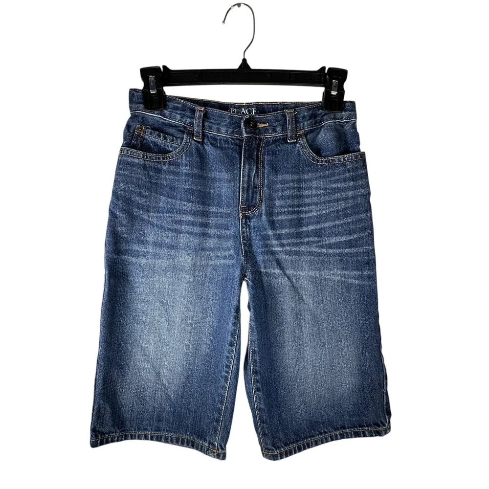 The Children's Place Boys Denim Shorts Blue Size 12S Slim‎ Adjustable Waist